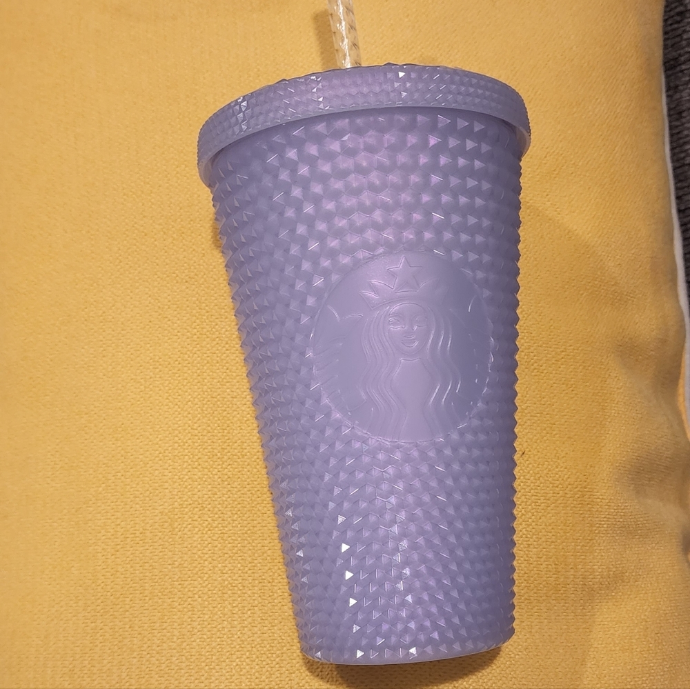 NEW 2021 Winter Holiday Starbucks Lilac Icy White Studded 16oz Cold Cup Tumbler